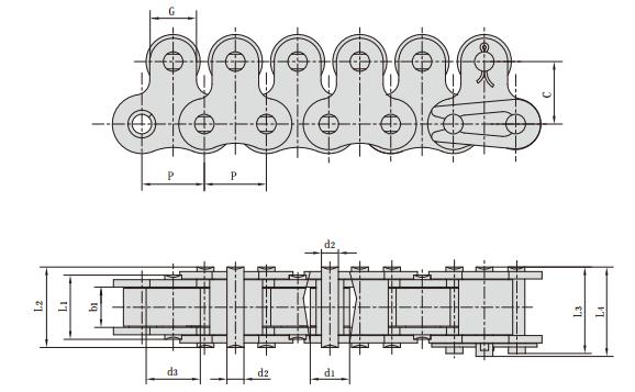 50-1-1LTR_帶頂滾輪短節距