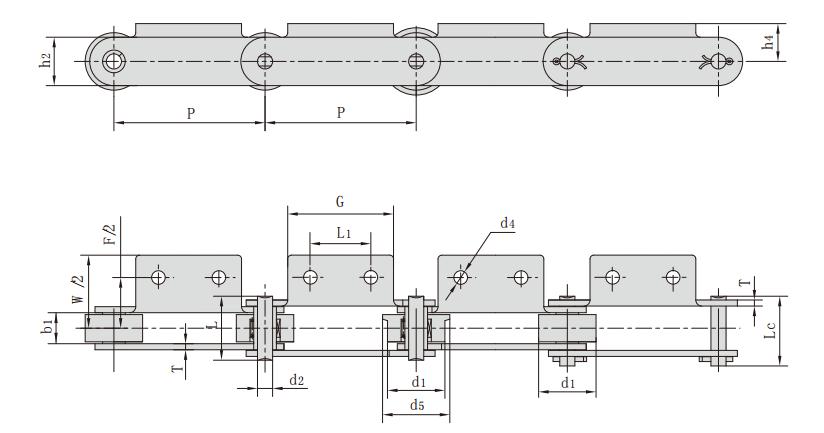 <font color='red'>P30</font>0_帶附板輸送鏈 輸送鏈